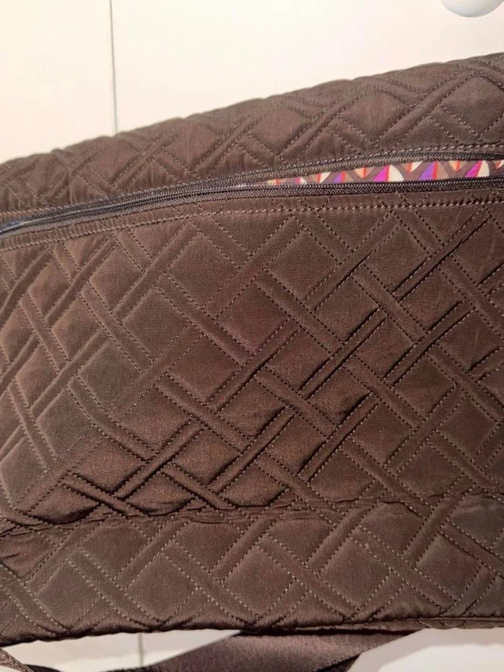 Vera Bradley Black Quilted Crossbody Messenger Bag